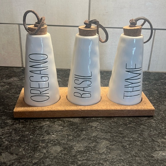 Mud Pie Other - Herb bottle caddy by Mudpie. Never used. Base size 8.5x3. Bottles are 5” tall.